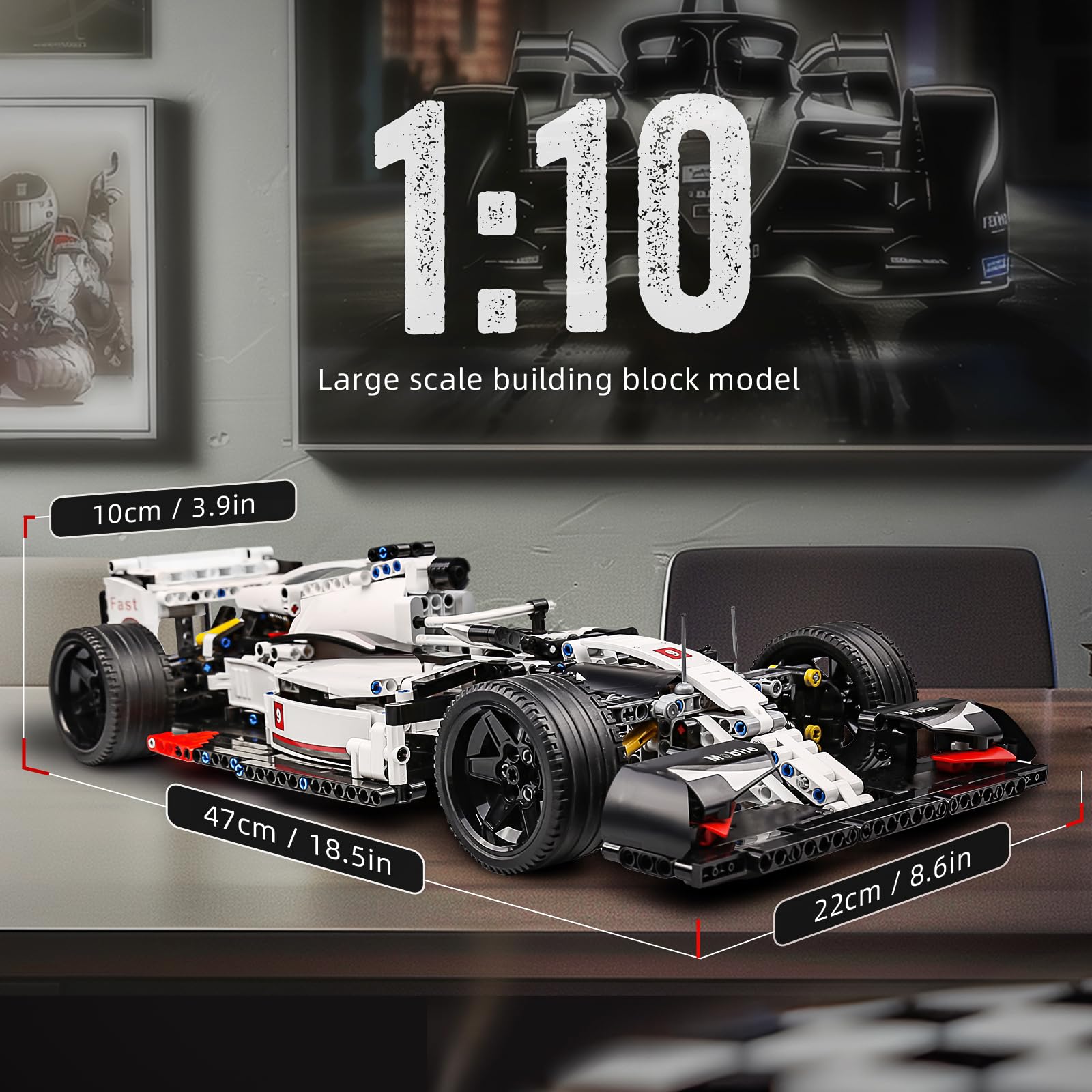 Mould King Technik Formula Rennauto Bausteine, 1235 Teile Statische Version Sportwagen Bauset, Rennwagen Bausatz als Geschenk/Spielzeug für Jungen & Mädchen ab 10 Jahren oder Erwachsene