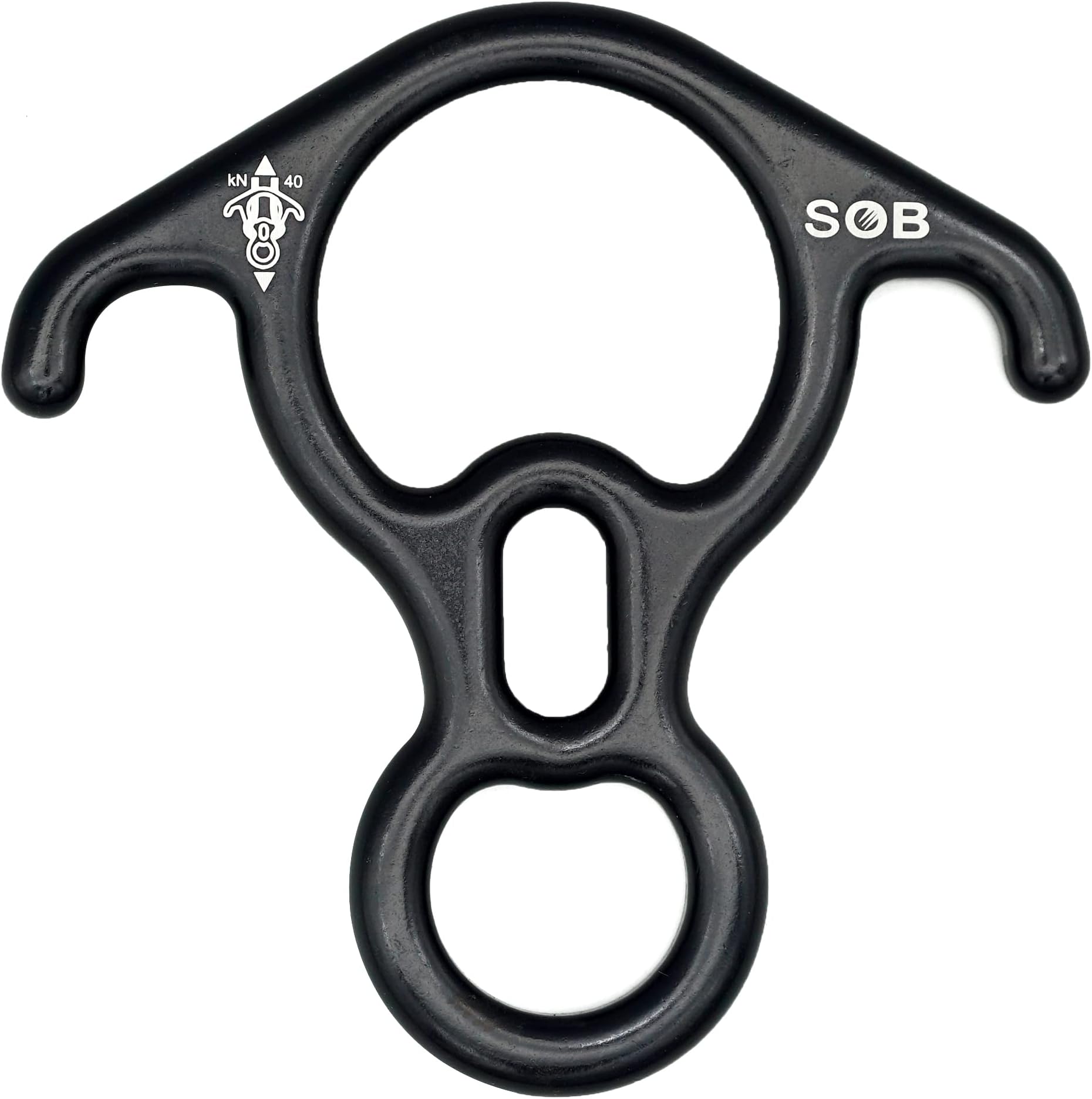 40KN Rescue Figure 8 Descender Belay Rappel Equipment Belay Rock Climbing Rigging Plate 7075 Aluminum Alloy for Climbing Belaying Rappelling Device