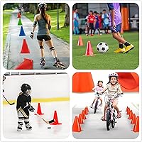 Vista 6 de Soccer Cones (9 Inch 20 Pack), Agility Training Sport Cone with Carry Bag for Drilling Football Basketball Field Markers
