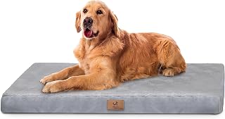 MASTERY MART Indestructible Dog Bed for Large Dogs Clearance, Dog Crate Bed, Waterproof Dog Bed, chew Proof Orthopedic Pet Bed with Washable Cover and Nonskid Bottom - XL Grey