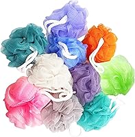 Meirrnyyu 10 Pack Bath Loofah Shower Sponges - Soft Exfoliating Body Scrubbers for Men, Women & Kids, Durable Mesh Poufs with Lanyard