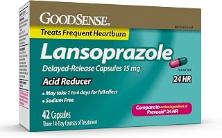 Good Sense Acid Reducer Lansoprazole Delayed Release Capsules, 15 mg, 42 Count
