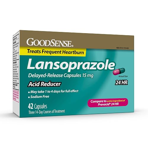 GoodSense Acid Reducer Lansoprazole Delayed Release Capsules, 15 mg, 42
