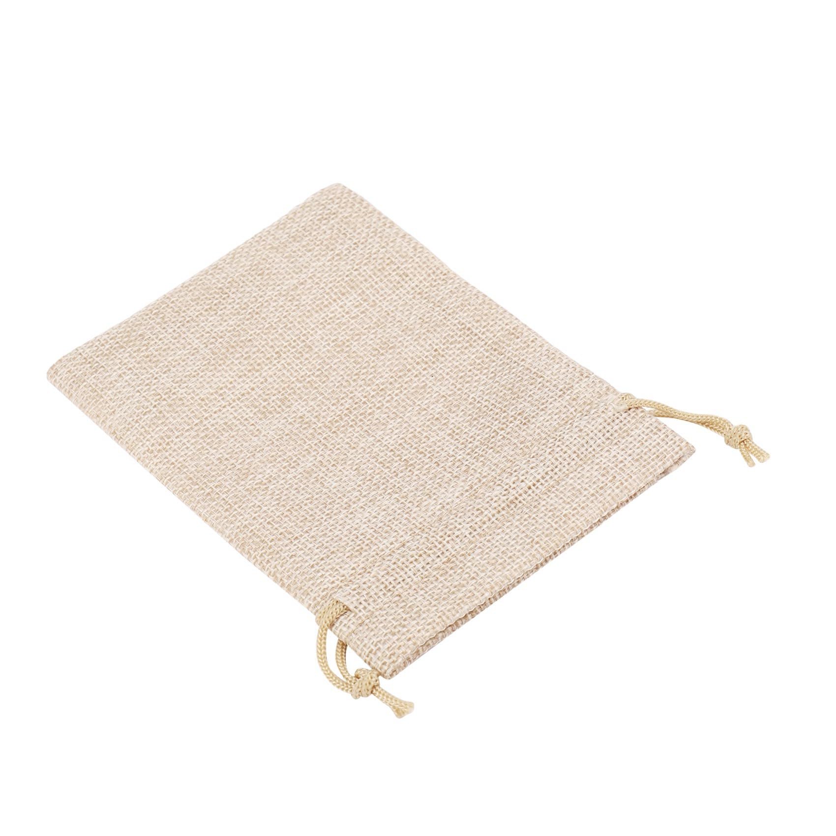 Worki lniane ze sznurkiem, 120 sztuk, 13 cm x 10 cm, płótno workowe ze sznurkiem ściągającym, woreczek prezentowy, woreczek na biżuterię, na na ślub i imprezę, DIY, , Boże