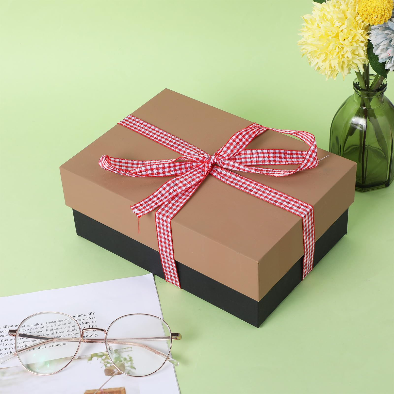 Nastro A Quadretti Rosso E Bianco 23m X 1,5cm, In Poliestere, Per Confezioni Regalo, Artigianato, Fiocchi Per Capelli, Decorazioni Natalizie E Picnic