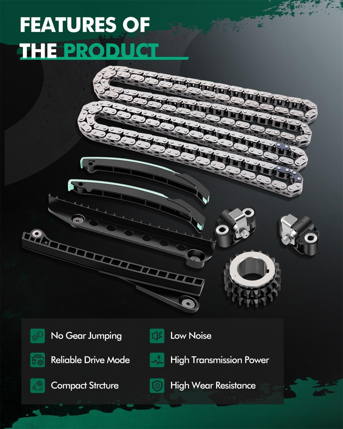 SCITOO 9-4201S 9-4202S Engine Timing Chain Kit Sets Replaces for ford for Lincoln Expedition F-150 F-250 Super Duty F-350 Super Duty Navigator Mark LT 5.4L