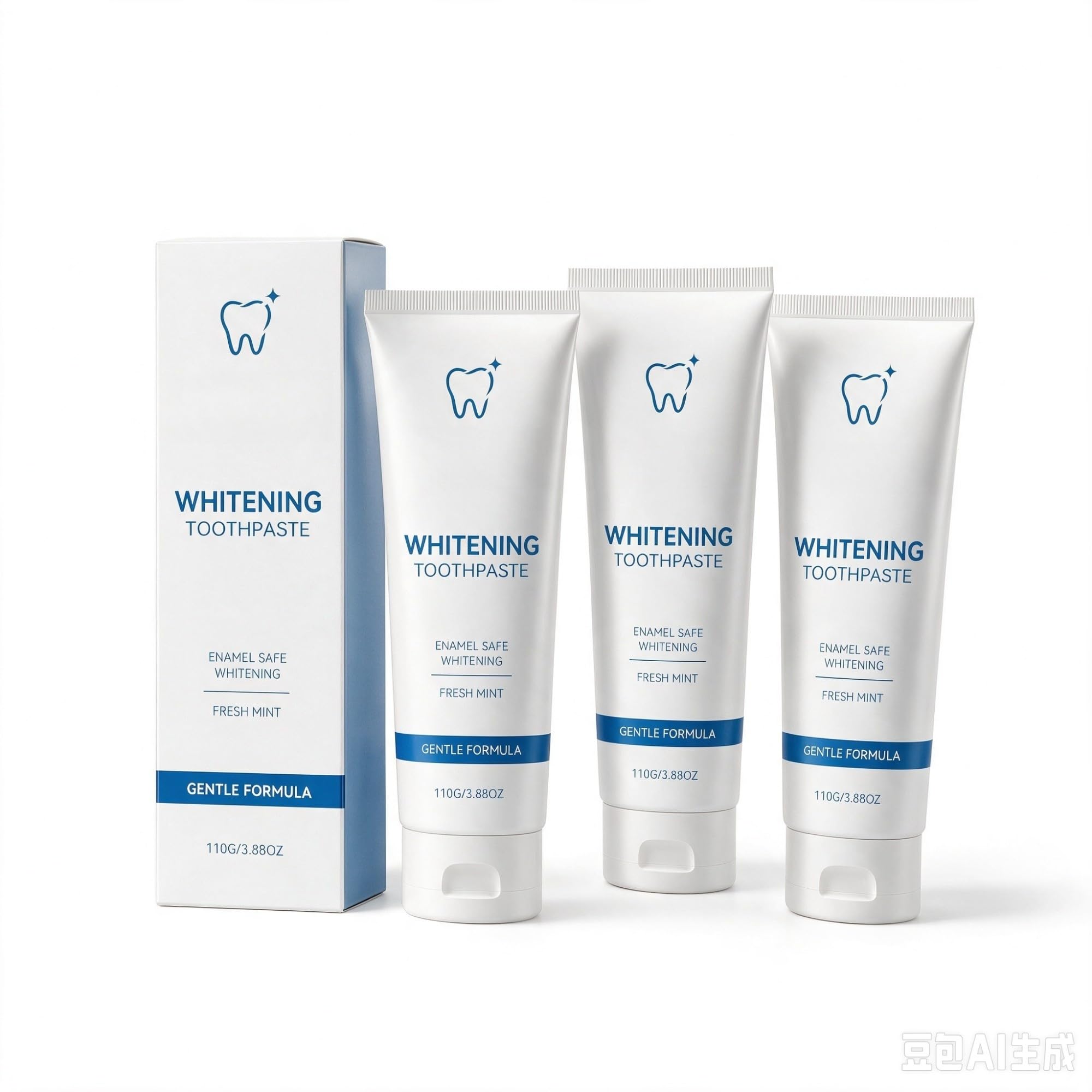 Dentifrice blanchissant, nettoyage des taches de surface, menthe fraîche, formule douce for l'émail, soins bucco-dentaires quotidiens(3pcs)