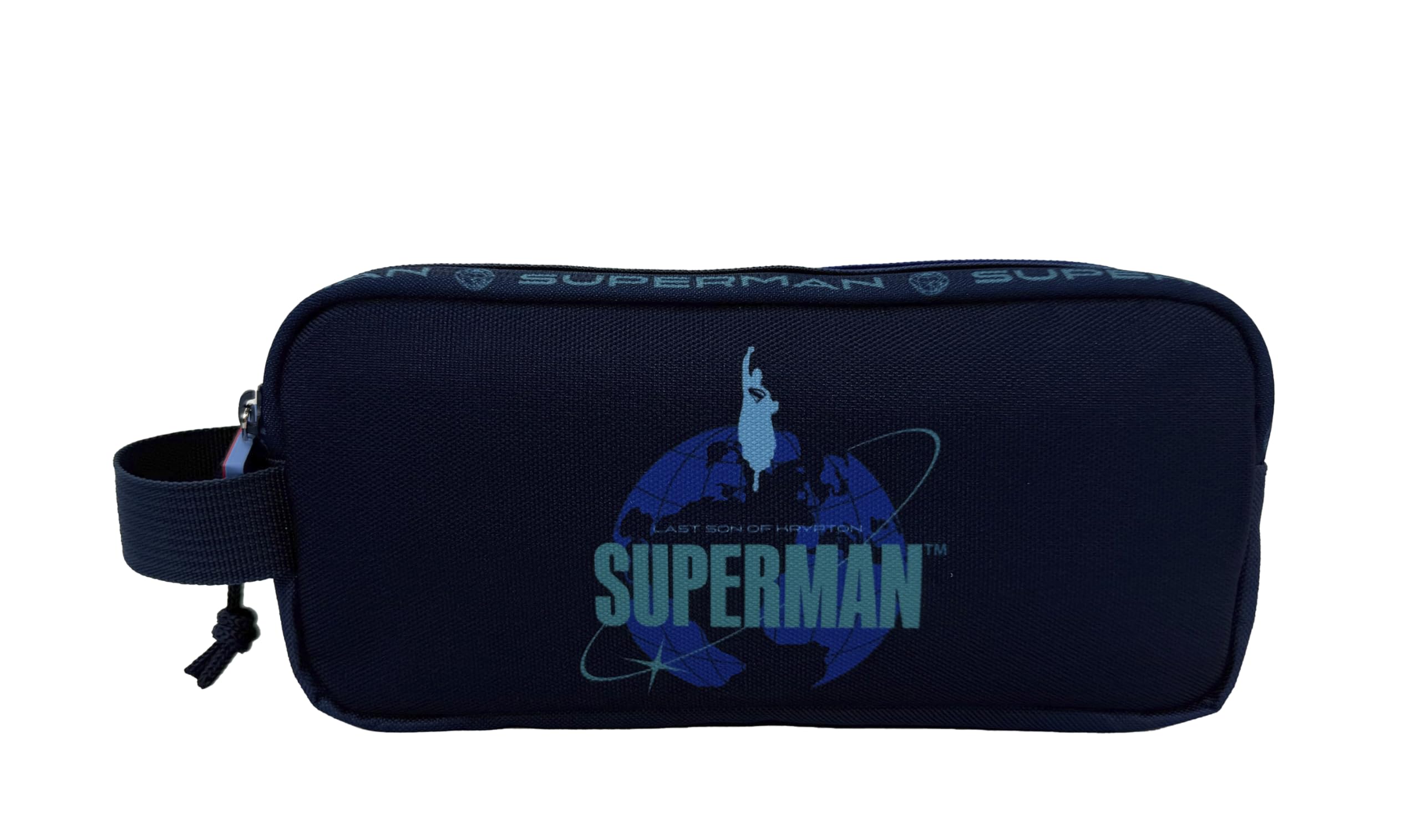 CYPBRANDS Superman, Cylinder Case, Pencil Case, School Supplies, Black Official Product, blue, Medium