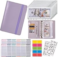 Vista 22 de Carpeta presupuestaria sobres de efectivo A6 carpeta de ahorro de dinero con sobres con cremallera (blanco)