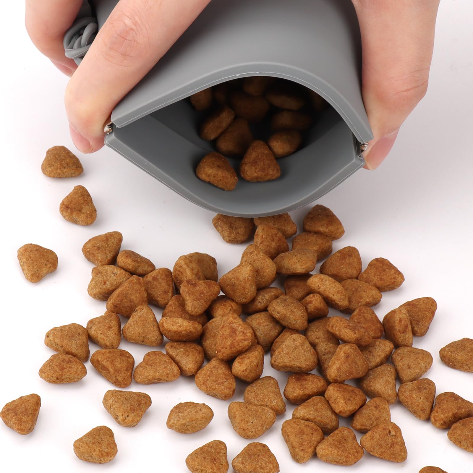 WALLFID Silicone Dog Treat Pouch Small Bag,Auto Closure,with Pet Training Clicker,Walking Bag for Dog and Cat,Pocket Size,Easy to Clean,Odorless,Travel Walking Bag (Dark Gray) - Image 2