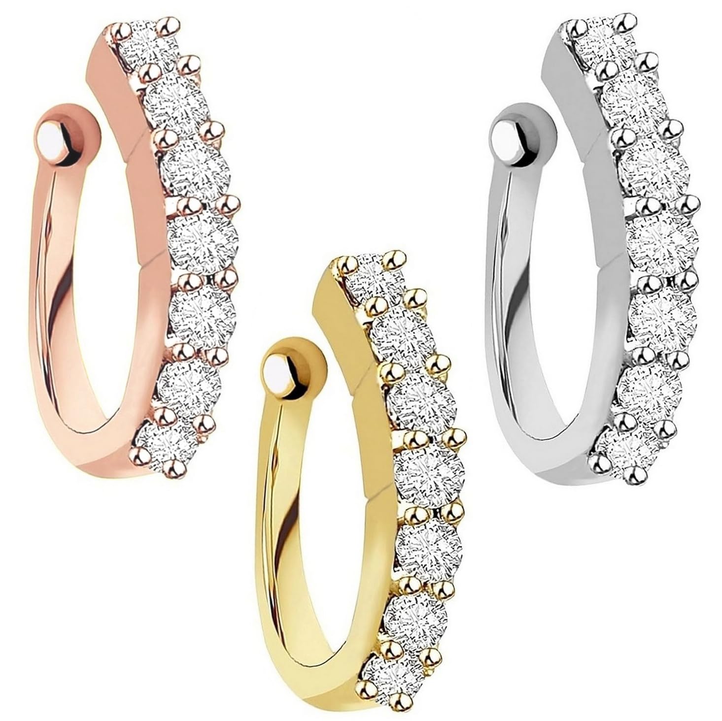 vama FASHIONS Clip on Nose rings without Piercing Pressing Press Type Combo Nose Pin Stud for Women & Girls-picture-13