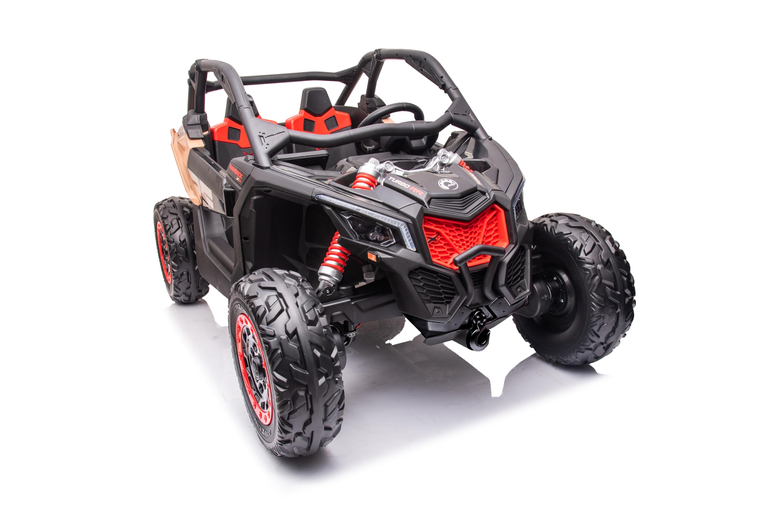 FINOOS Macchina Elettrica per Bambini Can-Am Maverick 24V Fuoristrada 2 Posti Maxi Buggy, 4x 200W Motore con Telecomando e Ampio Sedile, Batteria: 24V7AH, 3-8 anni (RS-Versione)