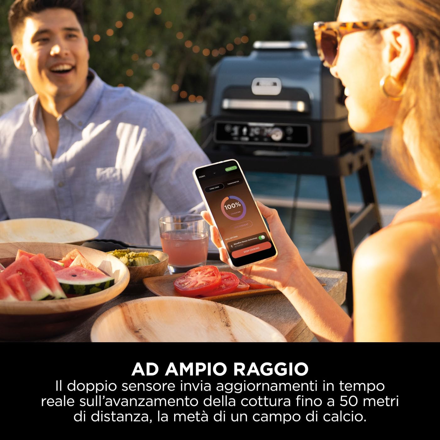 Ninja ProChef Termometro a Sonda Wireless per Carne, per Grigliare e Friggere ad Aria, con Bluetooth, Durata Batteria di 30 ore, Controllabile con App, Resistente al Calore, Impermeabile, WP100EU