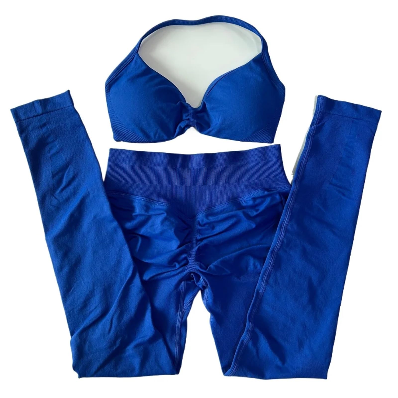 Sport Set Damen 2-teiliges Set mit Riemchen-Yoga-BH, Sport-Top, Workout-Leggings-Set, nahtloses Fitnessstudio-Set, Fitness-Kleidung, Outfit(Color 13,M)