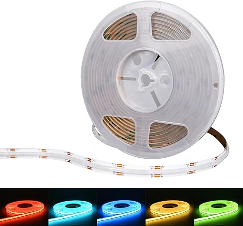 Miniatura 7 de Tira de luces LED RGB COB de 16.4 pies de alta densidad DC12V, cinta de luz LED 2880 LED, regulable, listado UL, FCOB, tira de luz LED CRI 90+