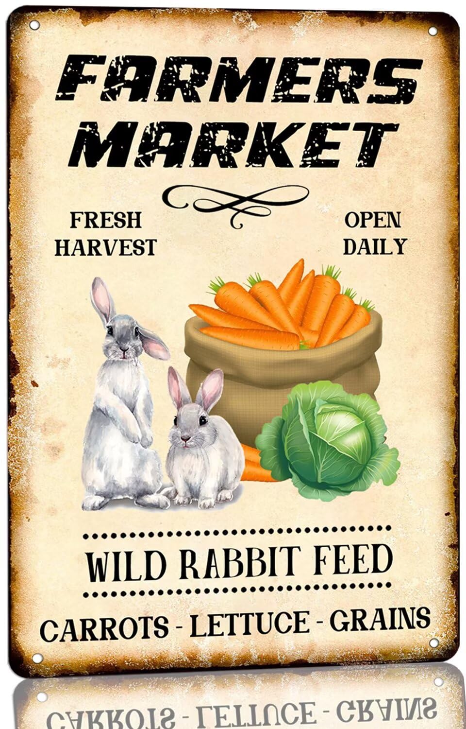 Kwqdozf As Pic Vintage Metal Tin Sign Farmers Market Fresh Wall Art Home 8X12 Inch
