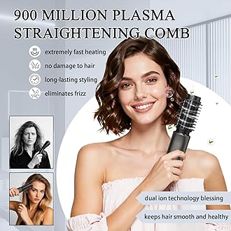 Cordless Hot Brush - Travel Portable Hair Straightener Brush, 4 Temperatures | Fast Heating, Anti-Scald, and Anti-Frizz, Cordless Straightener Tool for Travel, Date, Work - Classic Black