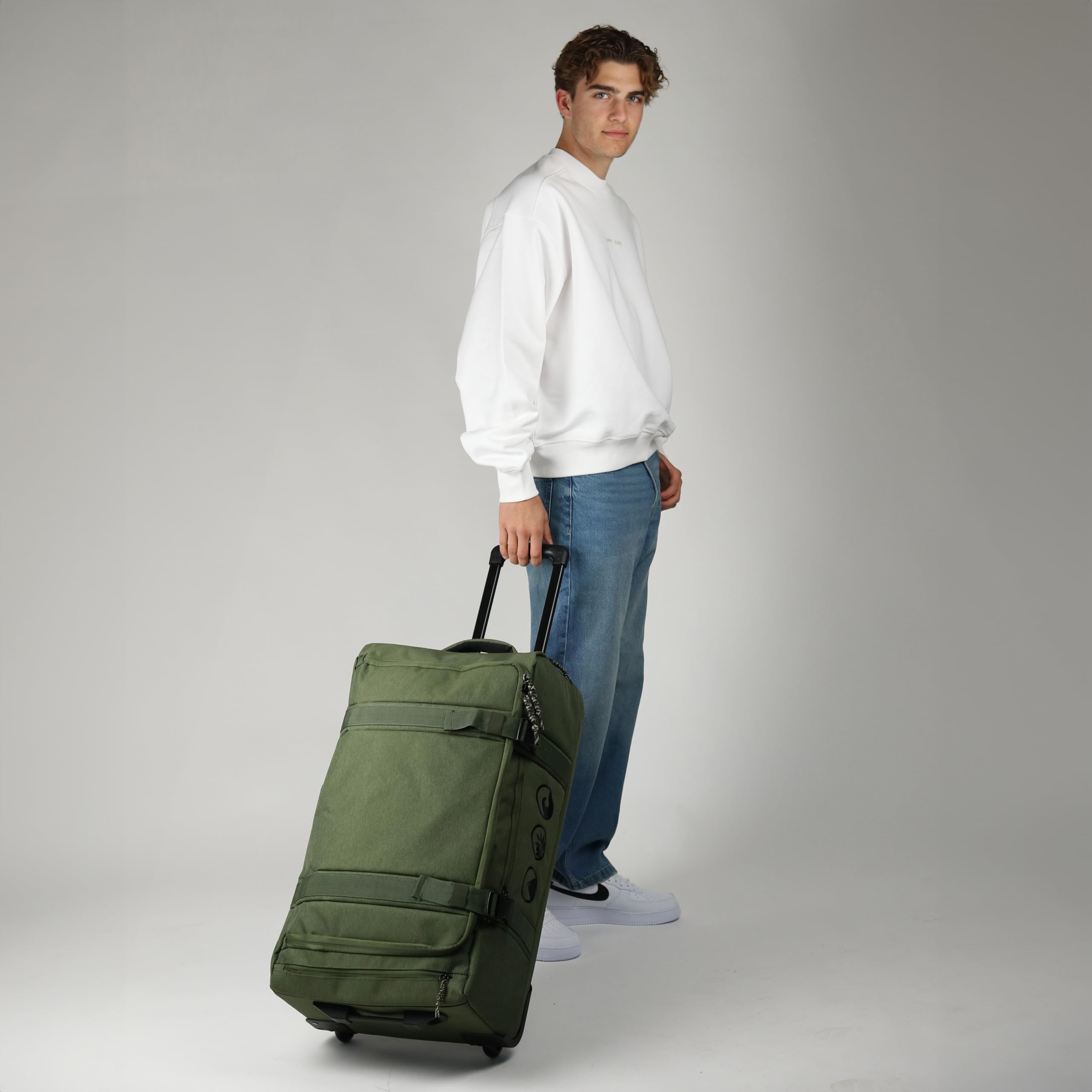 SONS OF ALOHA trolley da viaggio con ruote MAKAI - Pratica borsa da viaggio per vacanze e viaggi 68 cm, verde