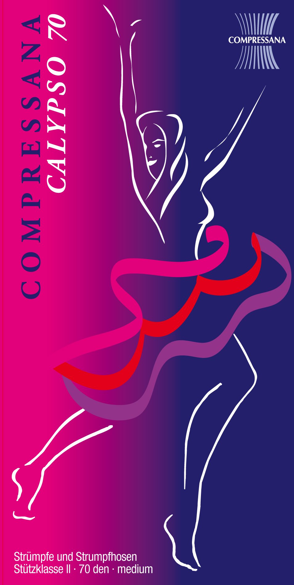 COMPRESSANA Calypso 70 Den Bas de Soutien en Maille Fine - Doux, Aérés et Transparents (Apparence 20 Den) - Compression Moyenne d'Environ 12-14 mmHg (Classe 2) - Chaussettes