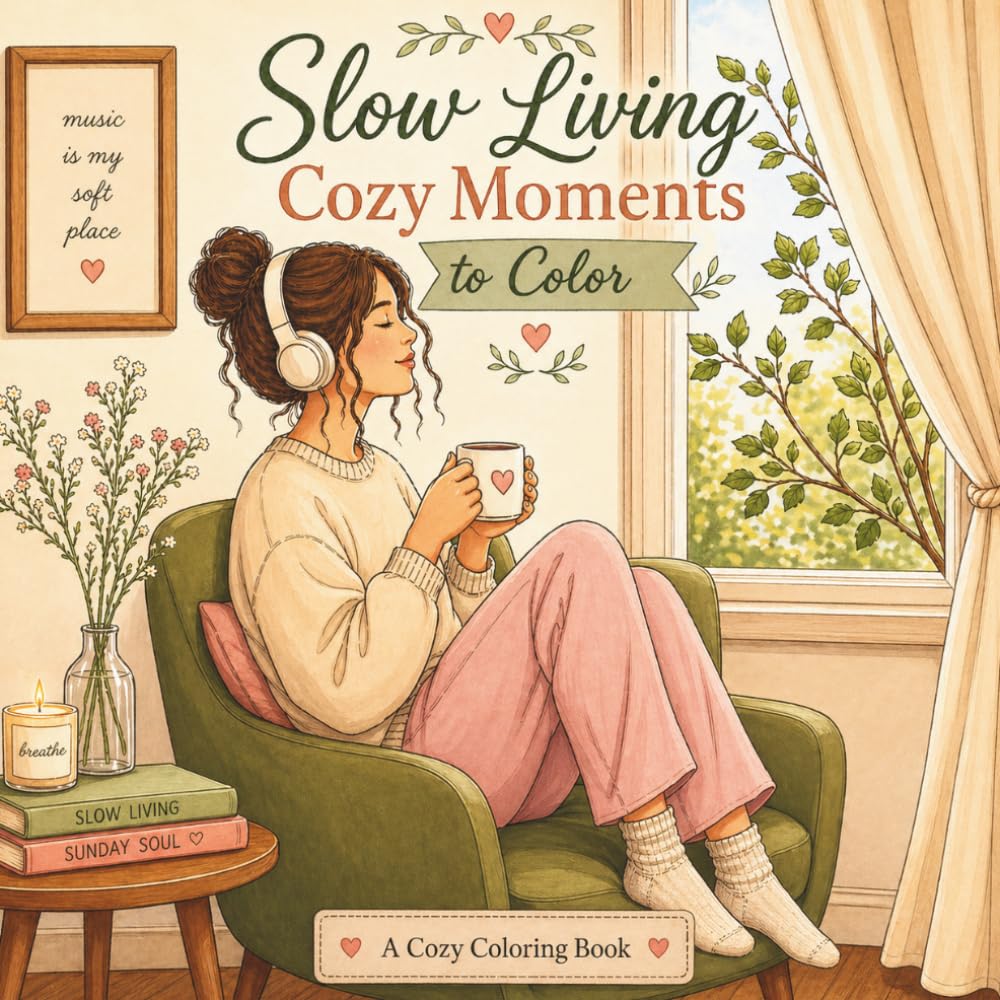 Slow Living Cozy Moments to Color: Cozy Coloring Book for Adults