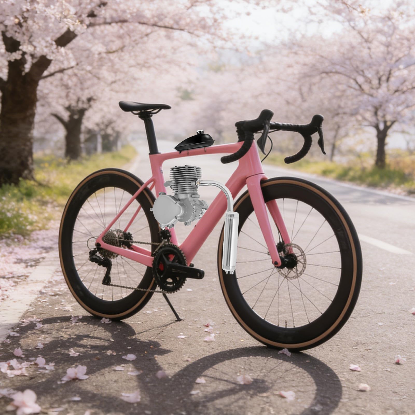 Kit motore per bicicletta da 100 cc, a due tempi, in lega di alluminio e ferro, motore monocilindrico raffreddato ad aria, fino a 45 km/h, con accensione CDI, compatibile con mountain bike e bici da