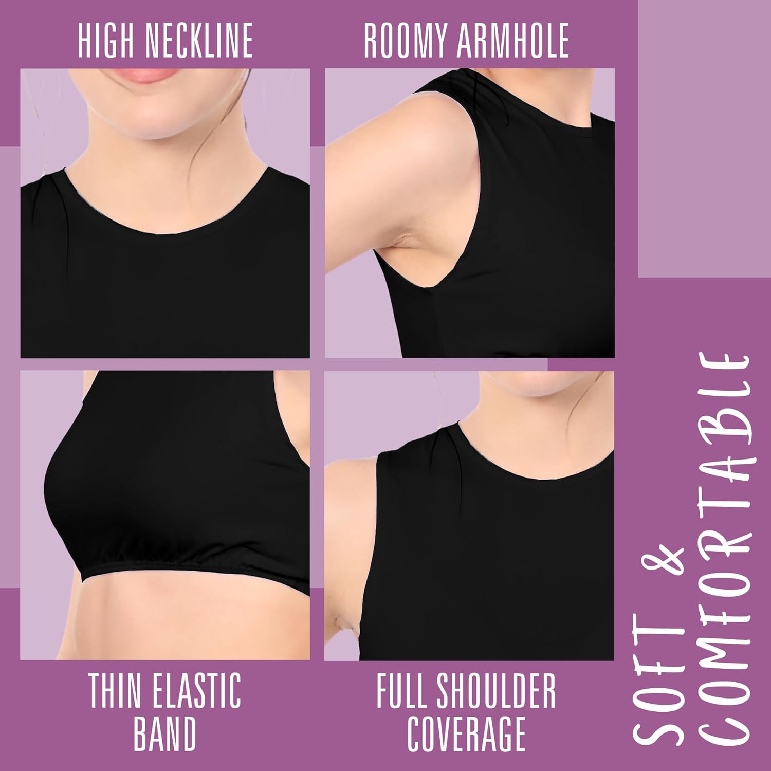 Kosher Casual Modest High Neck Cropped Tank Layering Shell – Modesty Panel for Women – Crop Tank for Low-Cut Dresses & Tops - Image 4