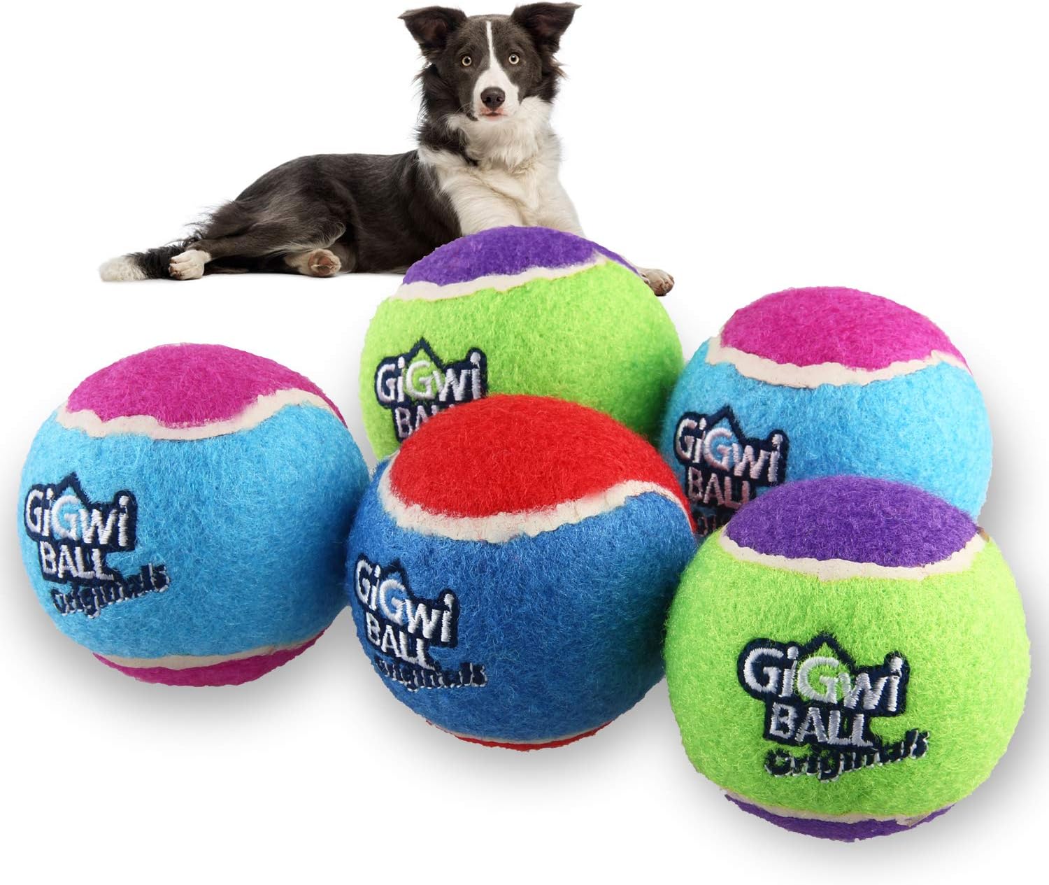 GiGwi Dog Squeaky Tennis Ball Interactive Dog Toy Ball 2.5 Inches