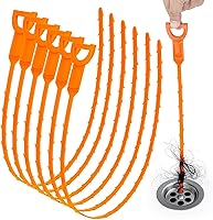 oanie 25 Inch Drain Snake Clog Remover - 6 Pack Flexible Hair Cleaner Tool for Shower Sink Tub Kitchen Bathroom Drains