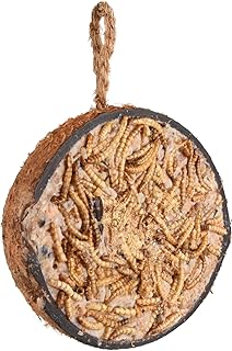 Flamingo 4 Seasons Feeder Half Coconut Filled with Mealworms - Birds that Live Outdoors product image