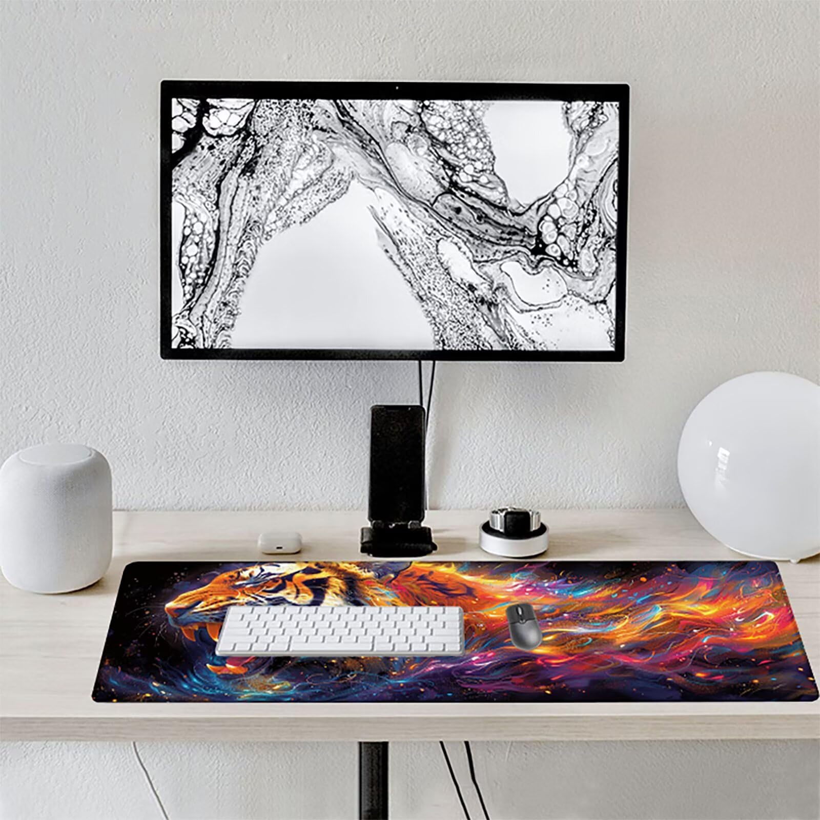 Tigre Alfombrilla Ratón Gaming XXL 1500x800x3mm, Alfombrilla Gaming Amarillo Mousepad con Base de Goma Antideslizante, Impermeable Desk Mat para Teclado y Raton, Accesorios Gaming, Regalos 9-X