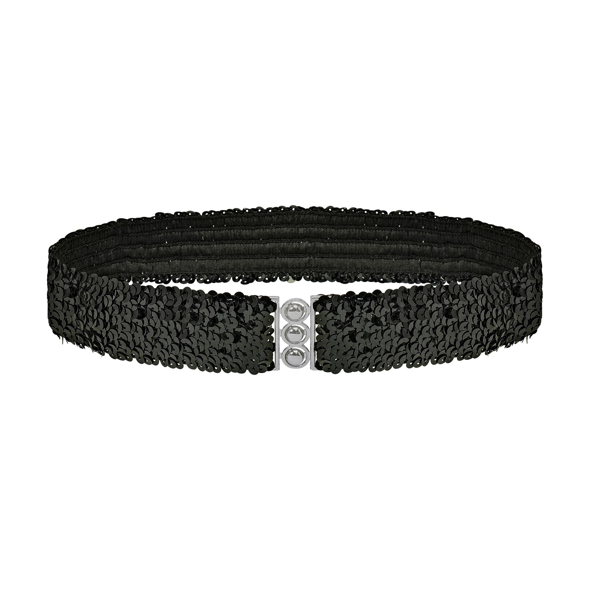 Sequin Belt - Black Accessory for Fancy Dress
