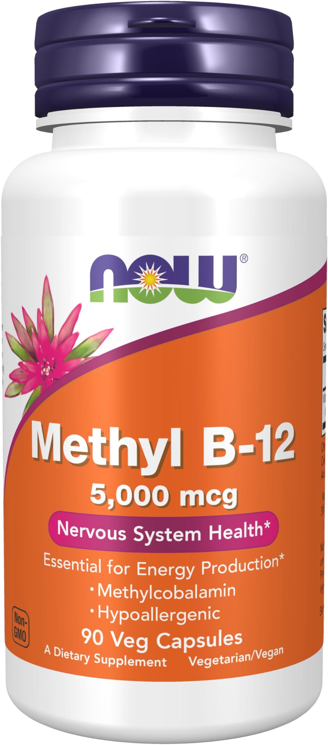 Supplements, Methyl B-12 5000mcg,Methylcobalamin, Hypoallergenic, 90 Veg Capsules