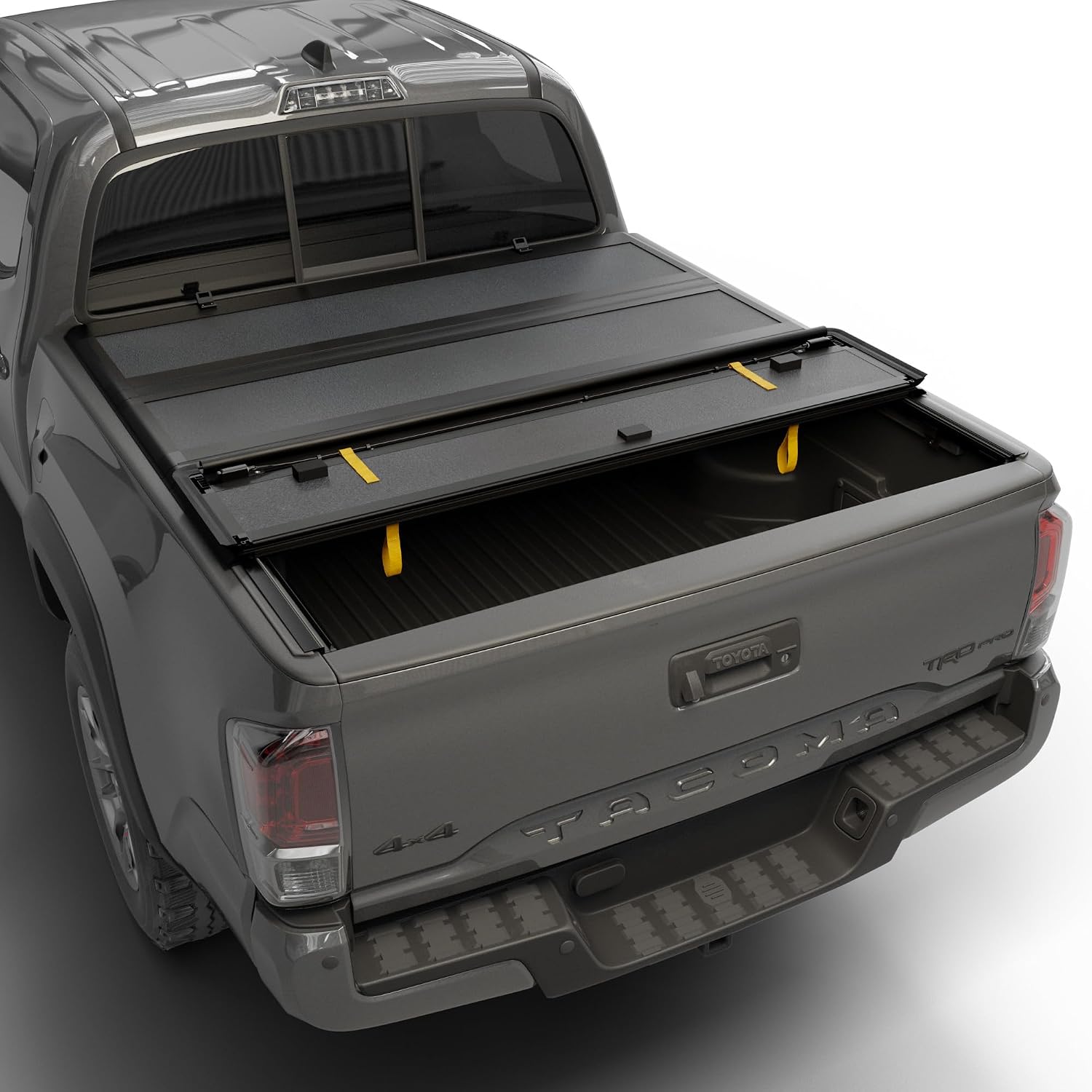 EZ Fold Tonneau Cover Fits 2016-2023 Toyota Tacoma 5'1"Bed (60.5") | Hard Quad Fold | Easy Install | Waterproof | Aluminum Frame | Fit OE Track System | TOGSHTR021