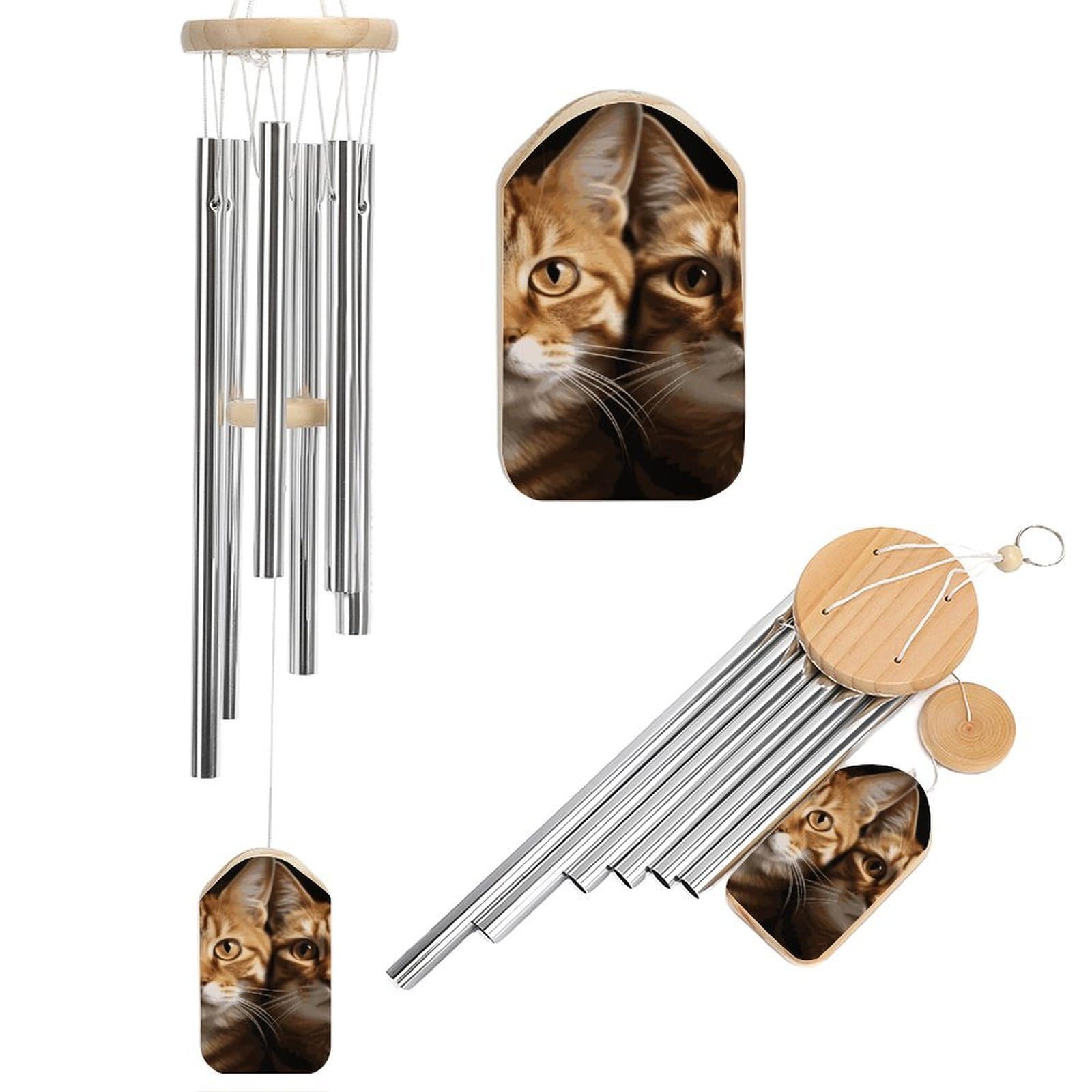 Cats Wind Chime 20.5" Aluminium Wind Chimes Outdoor Garden Patio Decoration Windchime Memorial Gifts Windchimes for Men and Women