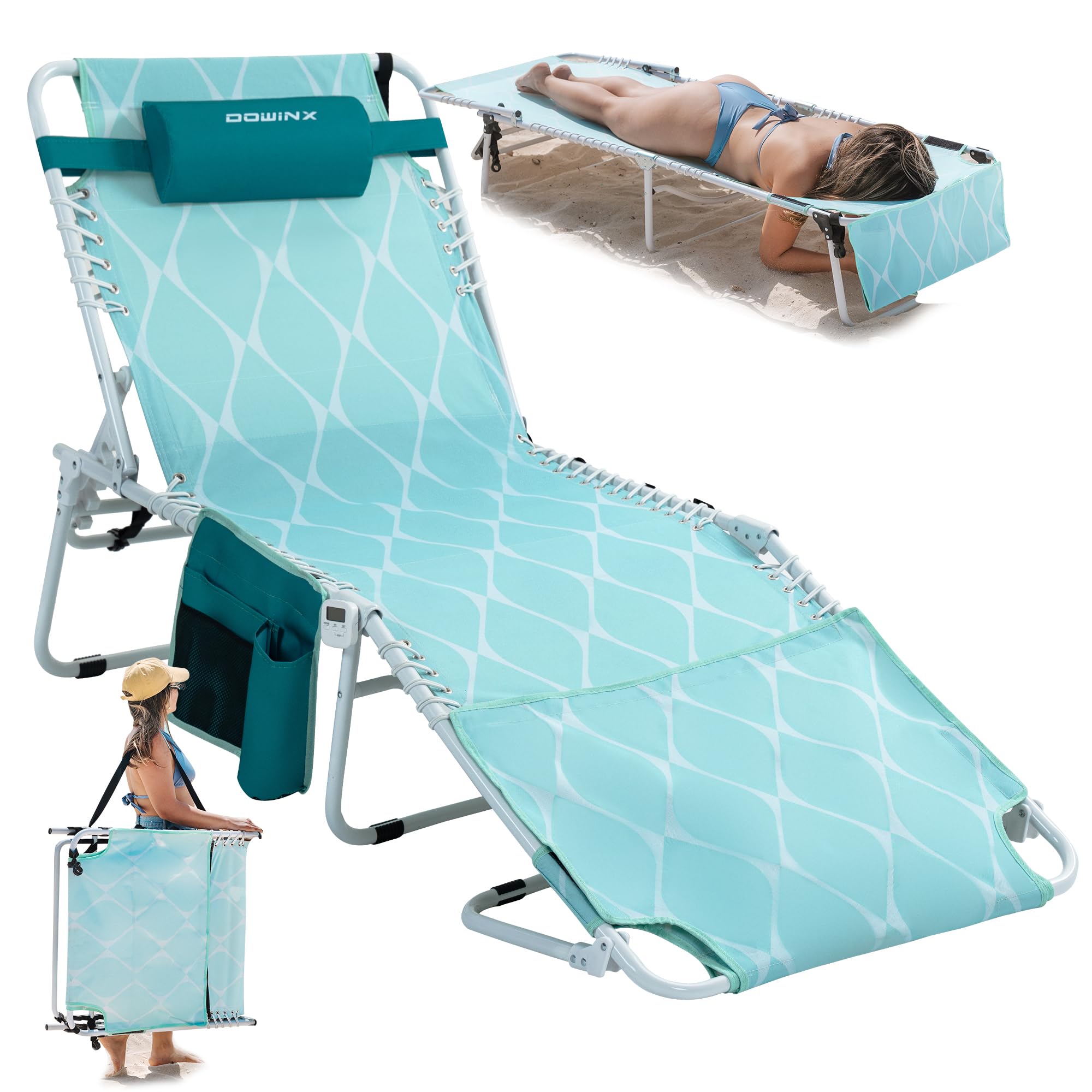 Dowinx Oversized Tanning Chair With Face Hole Portable Chaise