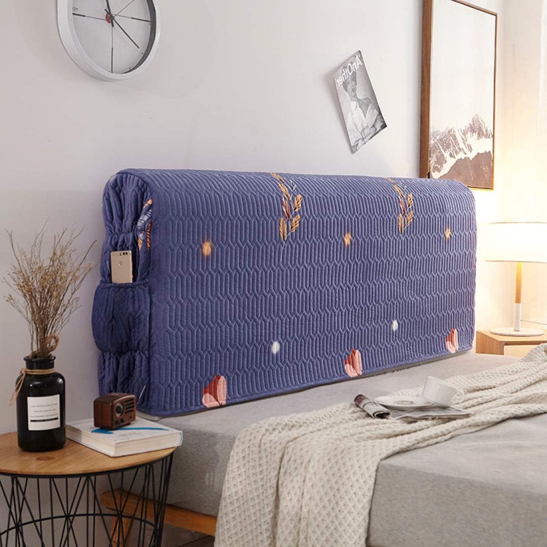 BERTERI Velvet Headboard Slipcover, Soft Quilted Headboard