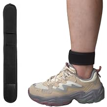 Adjustable Hook and Loop Ankle Band Compatible with Google Pixel Watch 4 3 2 1 or Fitbit Sense 2 1/Versa 4 3 2 1 Lite/Blaze, Ankle Strap for Men and Women, Black