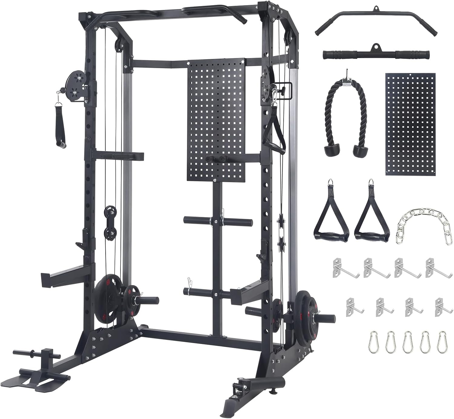 MERXENG Merxeng Power Cage – 2000lbs Capacity with Pulley System for Multifunctional Workouts