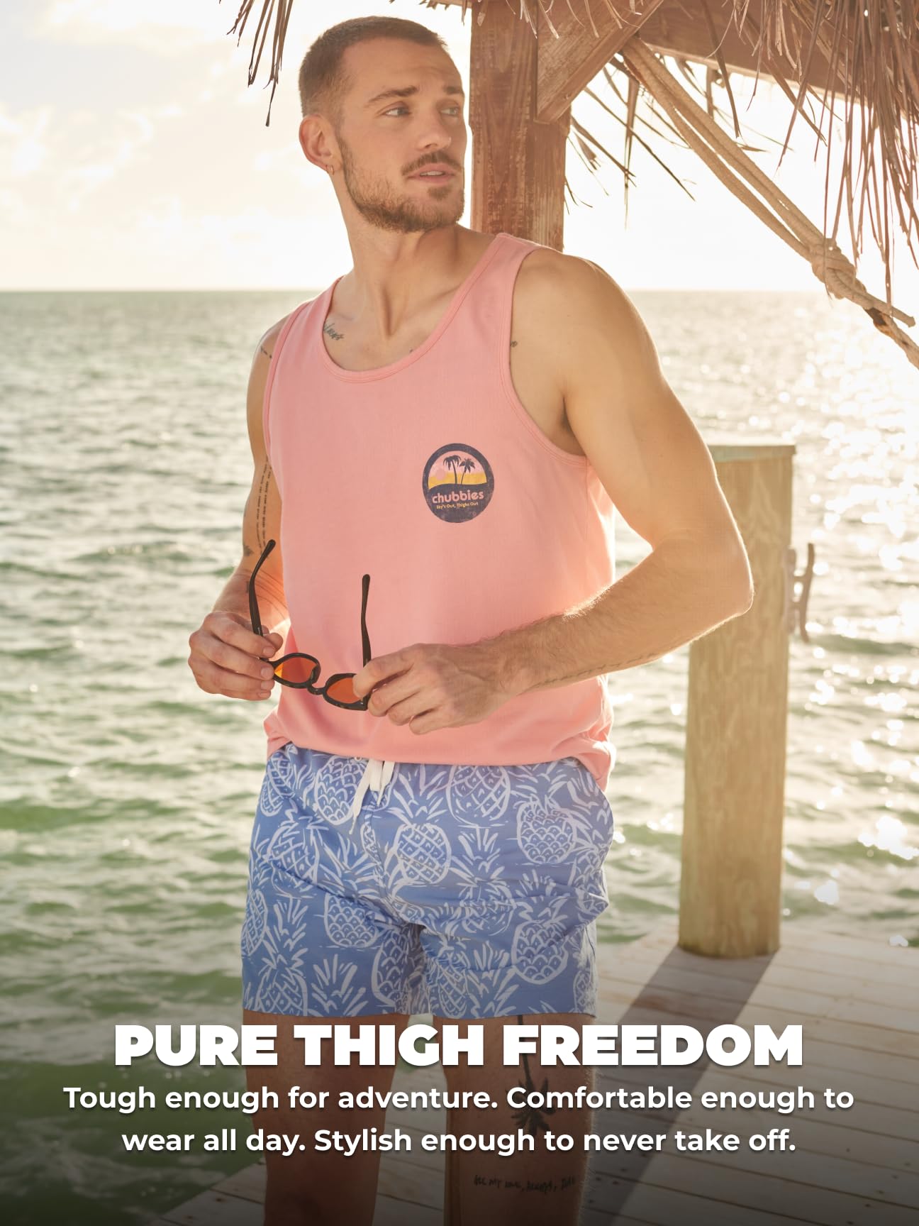 Chubbies Herren-Badehose – Herren-Badeshorts mit 4-Wege-Stretch, 17,8 cm Strandshorts mit elastischem Bund, Netzfutter, LSF 50+