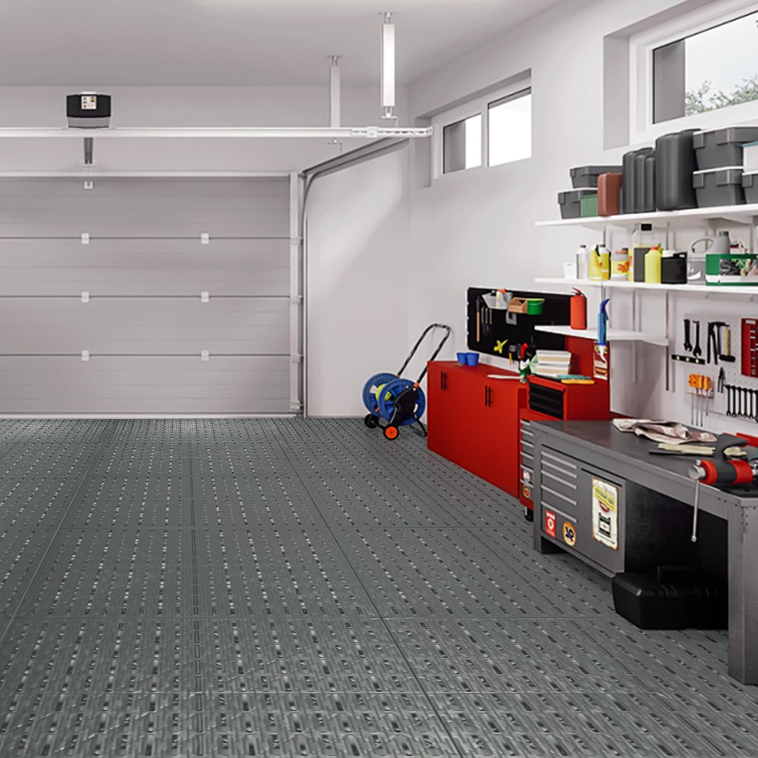 10 Pack Attic Flooring Panels Deck Tiles, 15.75''X15.75'' Plastic Attic Flooring System Board Garage Floor Tiles, Interlocking Deck Tiles for Garages, Patios, Basements,Courtyard and Swimming Pool