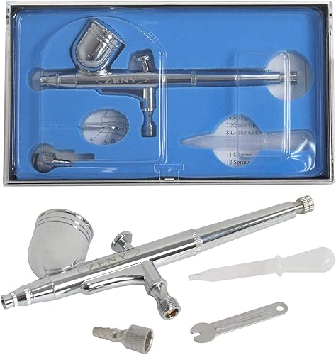 Miniatura 6 de ZENY TC-100K kit de compresor y aerógrafo de acción doble, juego de aerógrafo doble en espray, herramienta de máquina de tatuaje