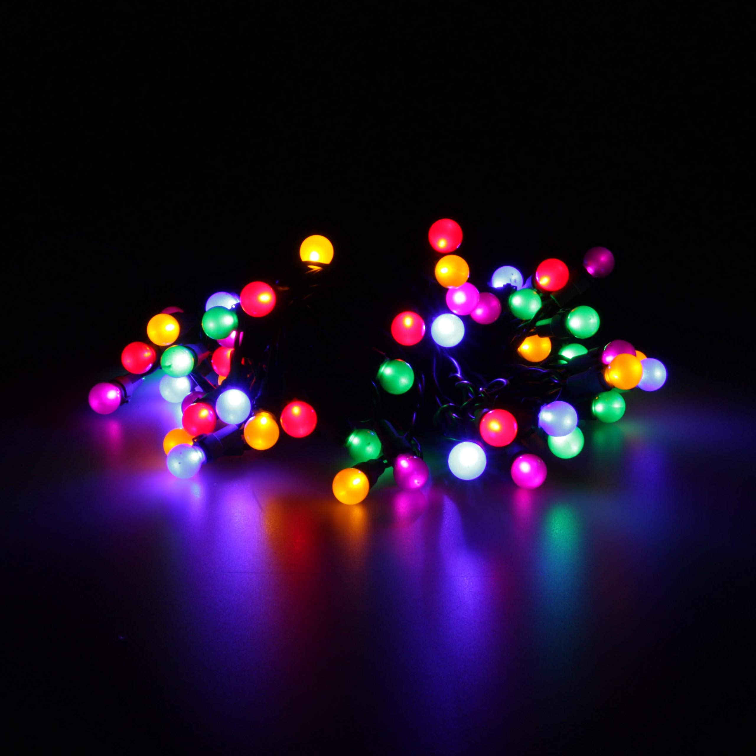 LED Lichterkette Mit Rillenkugeln – 6,5 M, 50 LEDs Bunt, 8 Modi, IP44 Für Innen & Außen