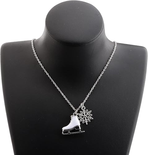 Miniatura 5 de Llavero de patinaje sobre hielo, diseño de patinaje artístico esmaltado, color blanco, para patinar, regalo para los amantes del patinaje