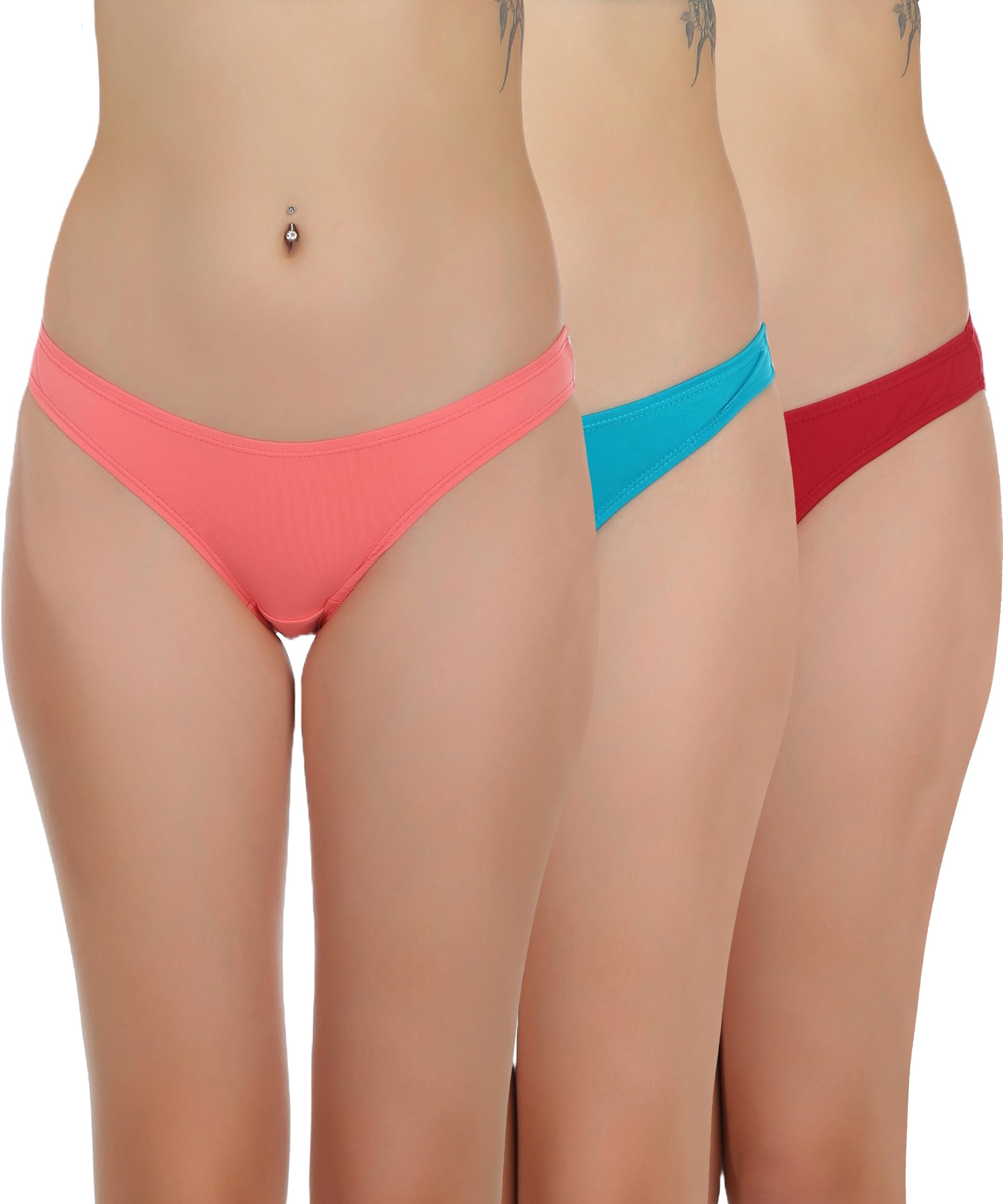 Solid Mid Rise Bikini Panty|Seamless Inner|Soft Stretch Everyday Innerwear|Mid Rise Comfortable Fit|Breathable Fabric|Concealed Waistband|_2,Pack of 2-image-21