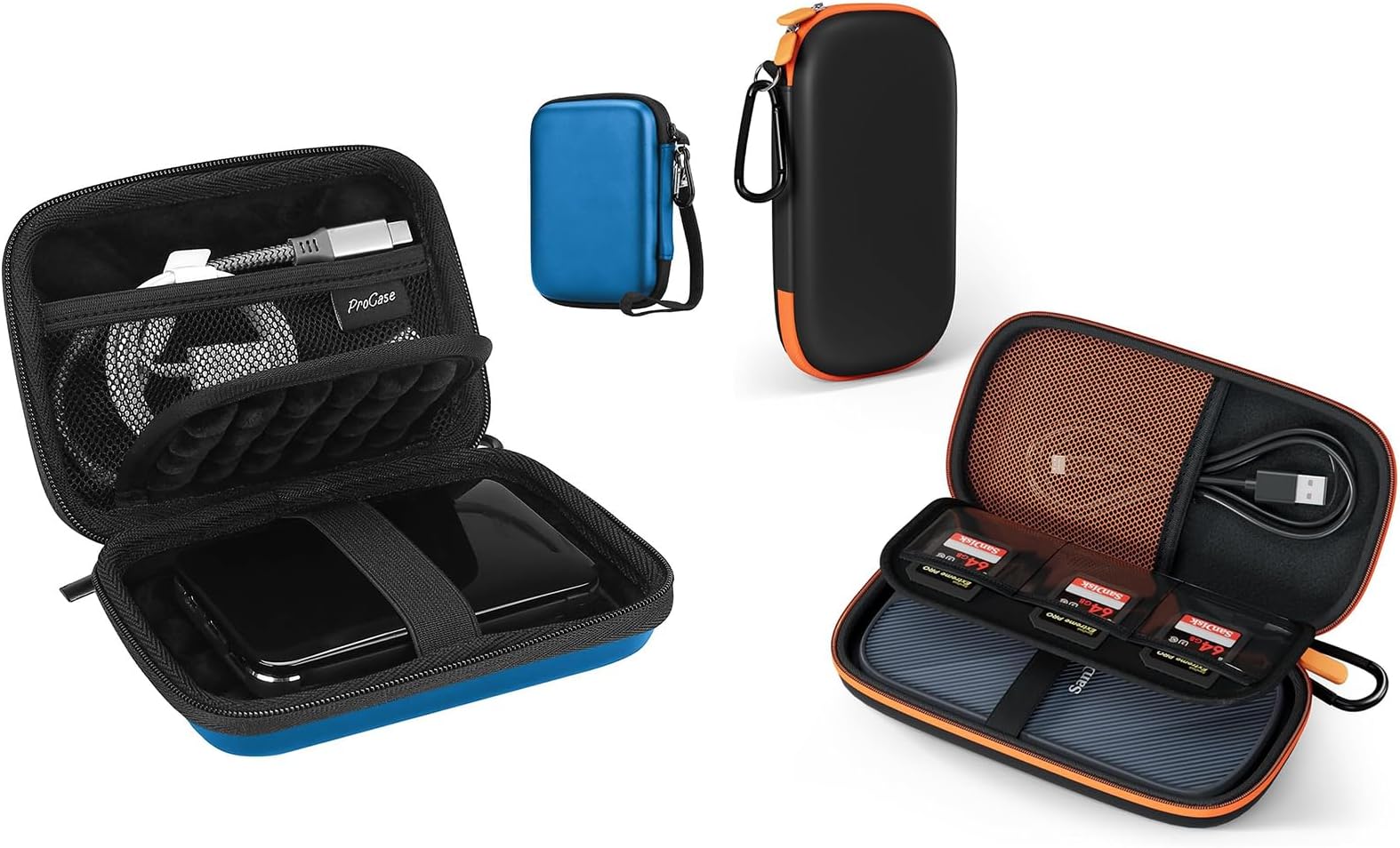 Hard Drive Case for Canvio Basics Western Digital WD Bundle with Hard Carrying Case for 2025 SanDisk Extreme Pro Portable SSD