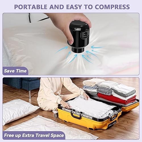 Miniatura 7 de Paquete de 12 bolsas de almacenamiento al vacío, bolsas ahorradoras de espacio, para edredones y mantas, juguetes de peluche, bolsas de sellado al