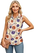 Cumagical Women's Sleeveless Hawaiian Shirt for Nightclub Beach Parties