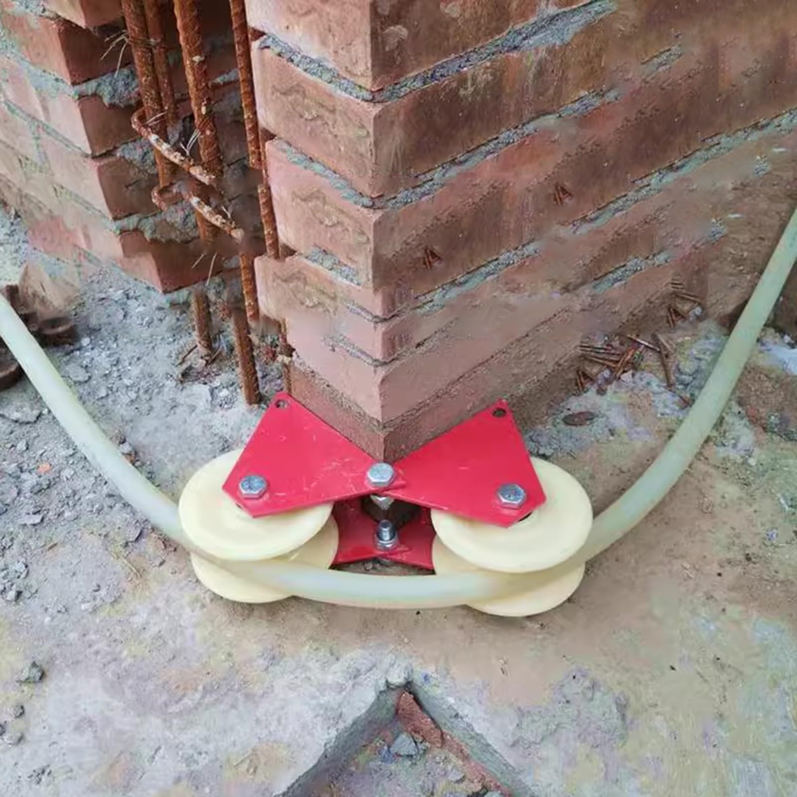 Umlenkrolle Seilrolle Wandecke Seilrolle Zum Heben, V-Rillen Doppelräder Für Dächer, Kanalisation, Brunnen Und Baustellen, Nylongelagerte Seilrolle Mit 2 Stahlringen (Size : Inner Groove 7.8cm/3in)