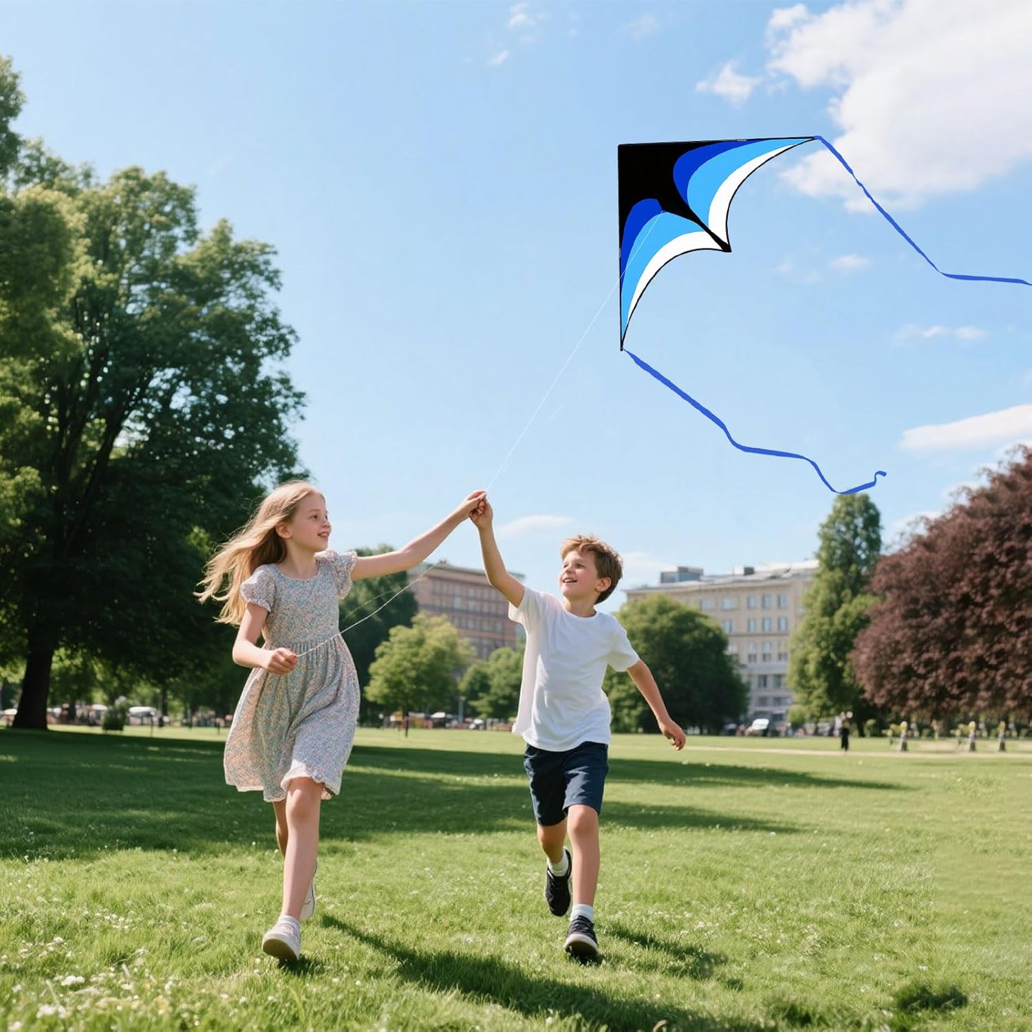 3 Pack Delta Kite Set for Adults and Kids, Single Line Beach Kites for Boys & Girls, Three Handle with String Included