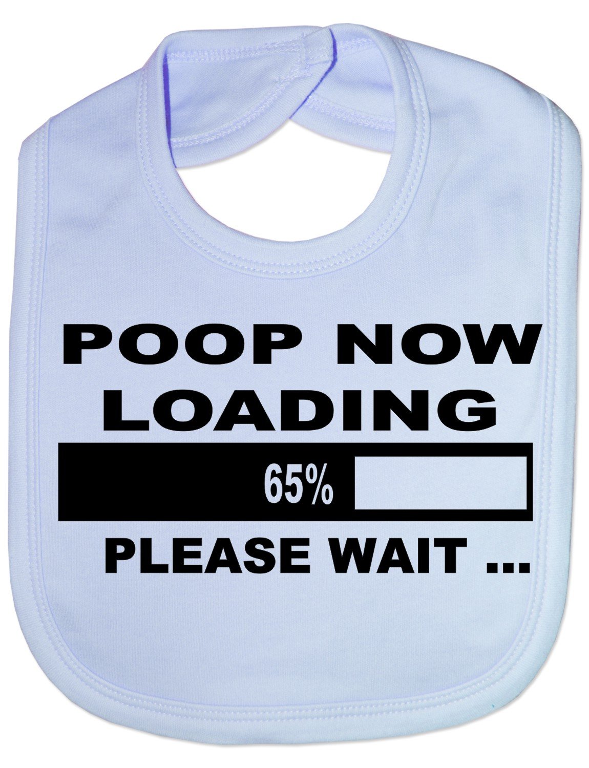 Print4U Poop Now Loading - Funny Baby/Toddler/Newborn Bib - Baby Gift blue